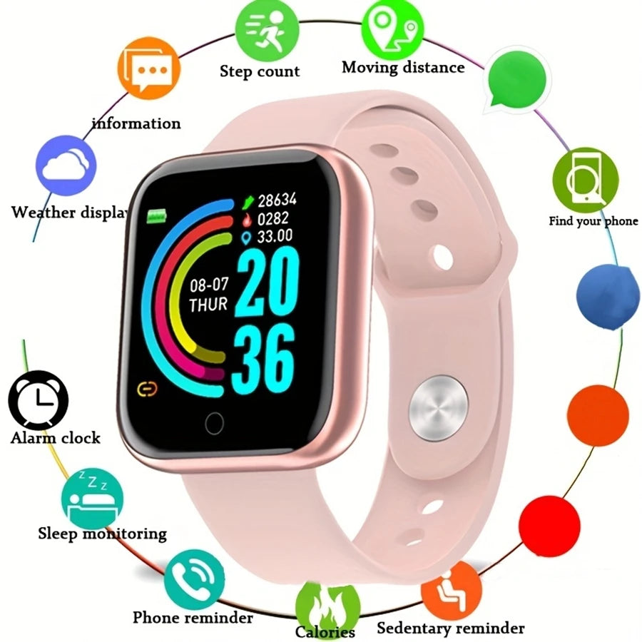 Smartwatch Men Women Wristwatches Smart Watch Message Fitness Monitor Bracelet Birthday Gift Electronic Clock For Android IOS - TechSmartX