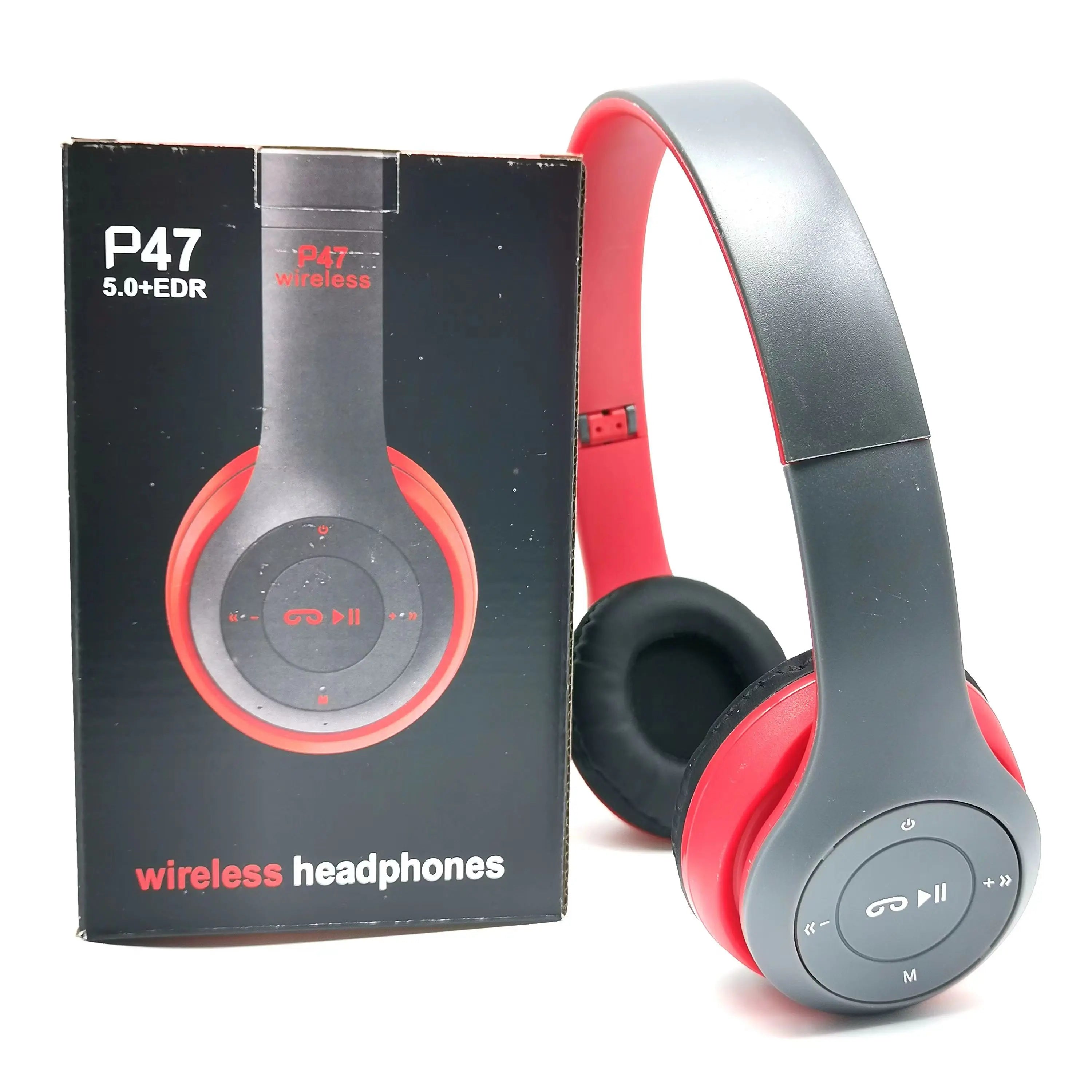 P47 Bluetooth 5.0 Wireless Headphone Foldable HIFI Stereo Bass Earphone Kid Helmet Gift With Mic USB Adaptor For iPhone Game - TechSmartX