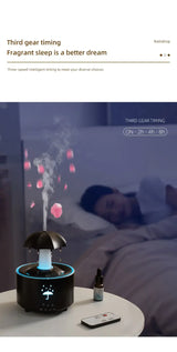 Rainbow Raindrop Aromatherapy Machine Rotating Water Drop Humidifier 7-Color Lamp Creative Umbrella Essential Oil Diffuser - TechSmartX