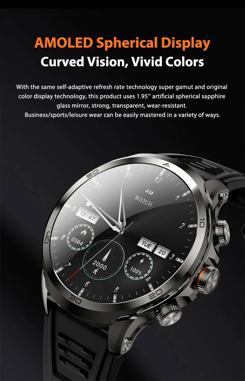 Original H19 Smart Watch Android 10.0 Smartwatch With 190° Rotary Camera GPS WIFI 1.95inch Larger Amoled Screen 256GB Storage - TechSmartX