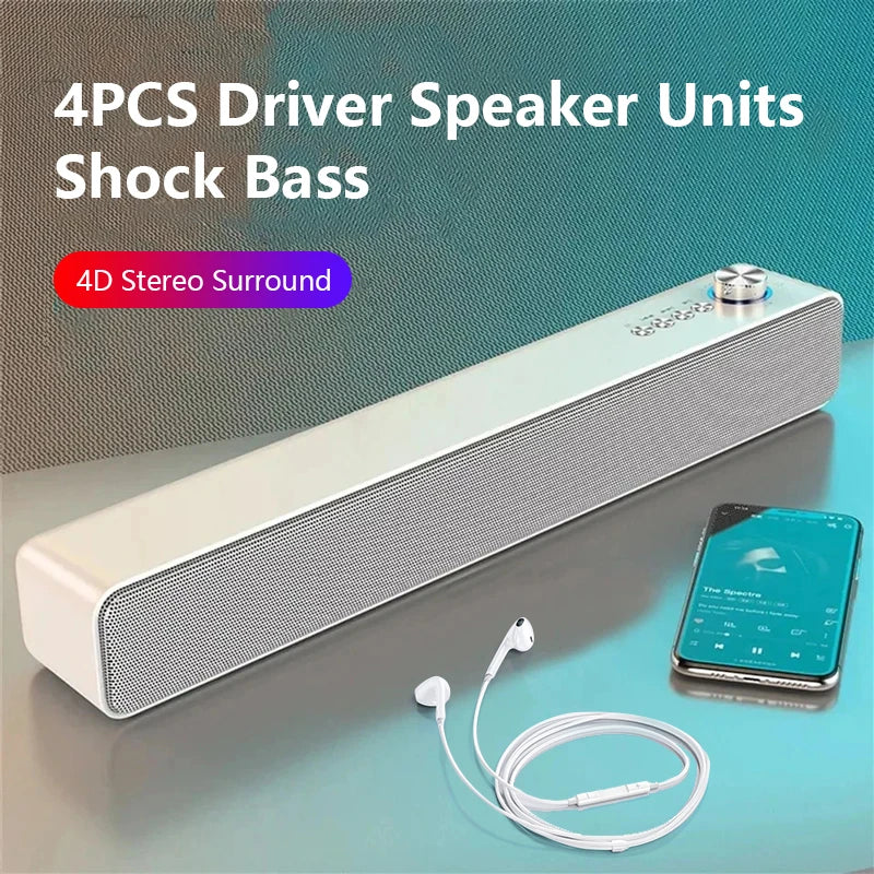 Original  Bluetooth Subwoofer Soundbar TV Audio Echo Wall Computer Speaker Home Theater Music Wireless Blueooth Speaker Gift - TechSmartX