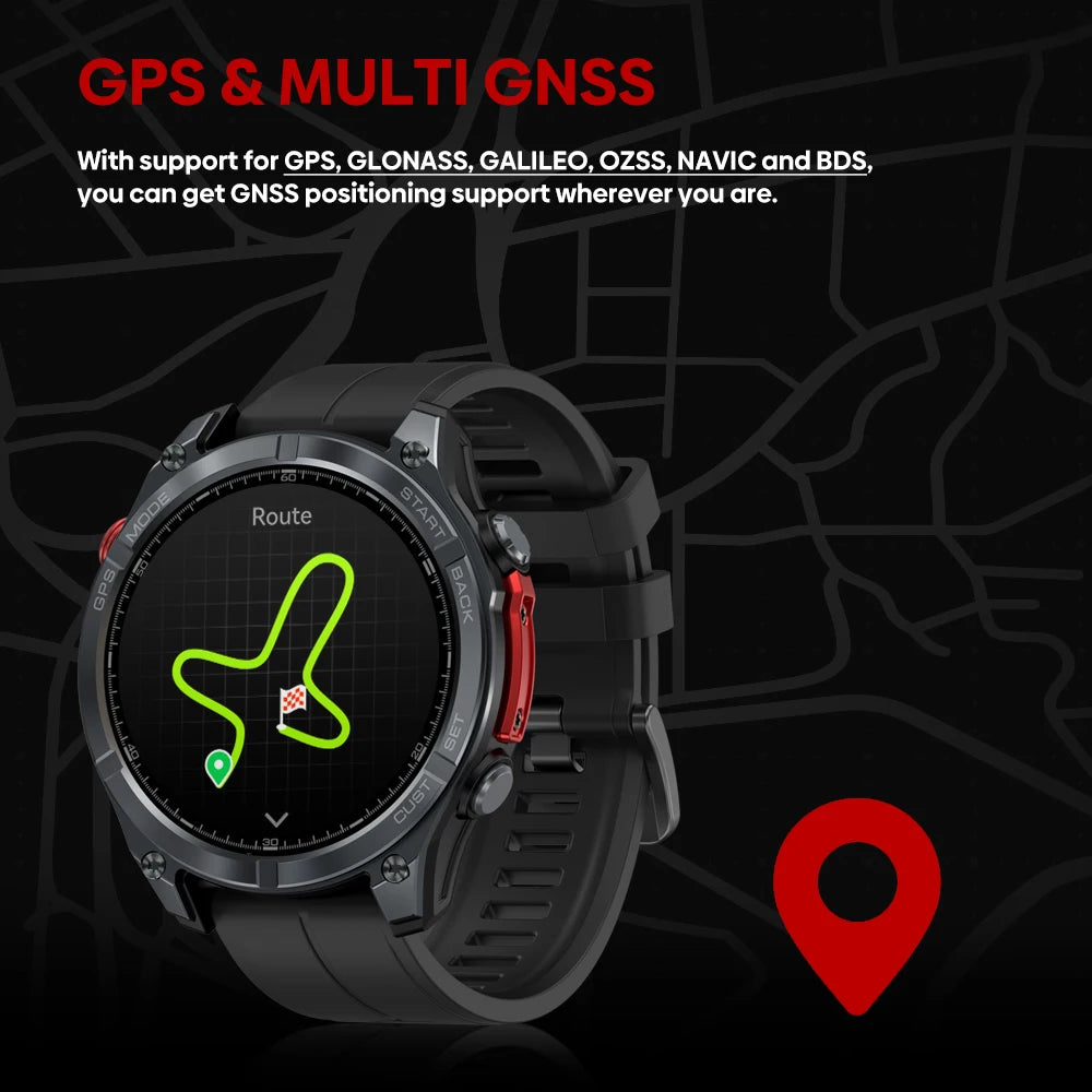 New Ciberer Vertix Stratos 4 GPS Smart Watch 1.43''AMOLED Display Built-in Compass Flashlight 170+ Sports Modes 5 ATM Smartwatch - TechSmartX