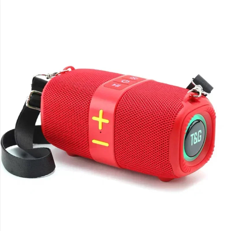 T&G TG667 Crossbody LED light portable Bluetooth speaker, outdoor small and high appearance level, compatible with USB/AUX/TF/FM - TechSmartX