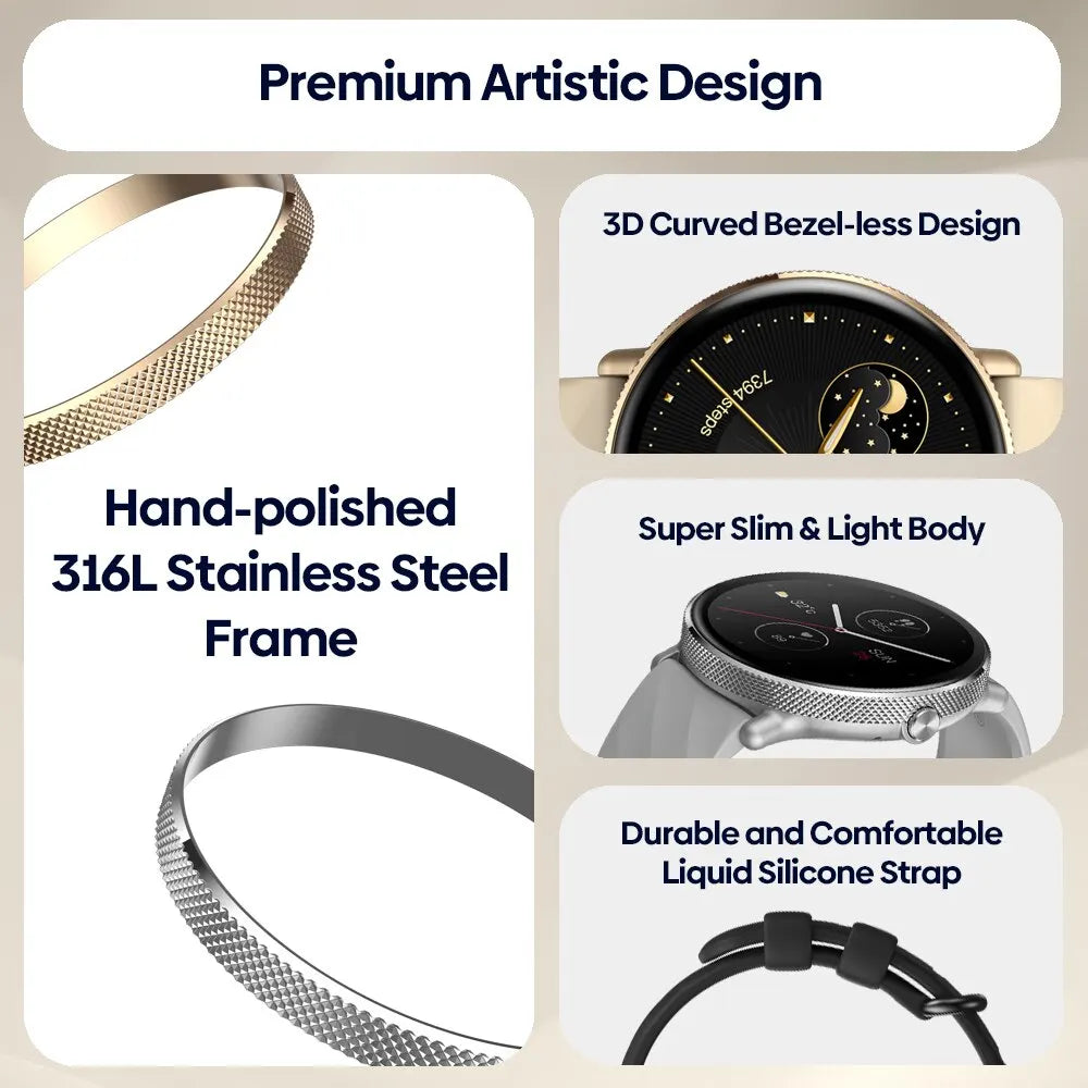 Zeblaze GTR 3 Pro Voice Calling Smart Watch 1.43" AMOLED Display 316L Stainless Steel Frame Fitness Tracking Smartwatch - TechSmartX