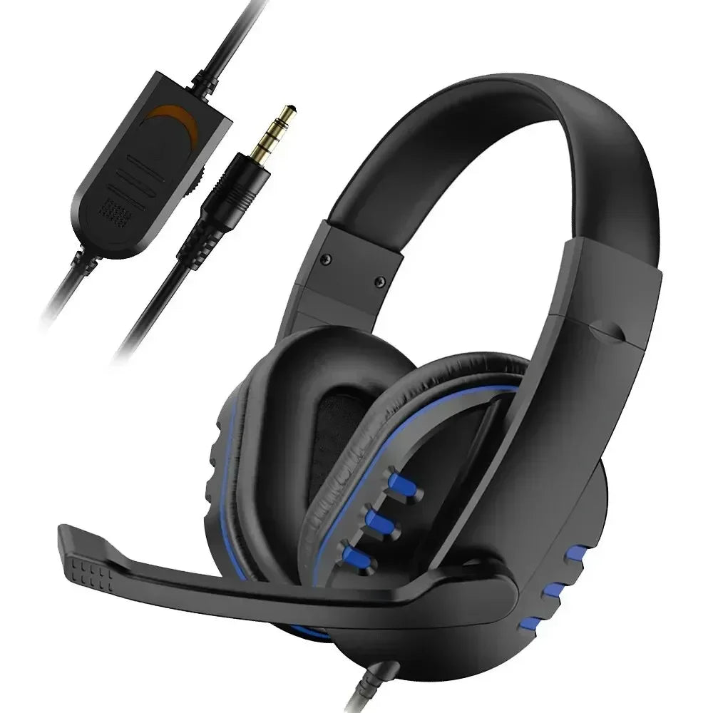 Wired Head Mounted Gaming Earphones Microphone Noise Reduction Earphones 3.5AUX for PC Android Laptop PS4 PS5 Nintendo Tablet - TechSmartX