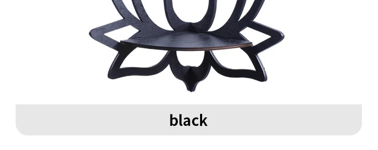 Wooden Lotus Hollow Decorative Rack Aromatherapy Organiser Essential Oil Candle Holder Wall Mounted Shelf Corner Shelf - TechSmartX