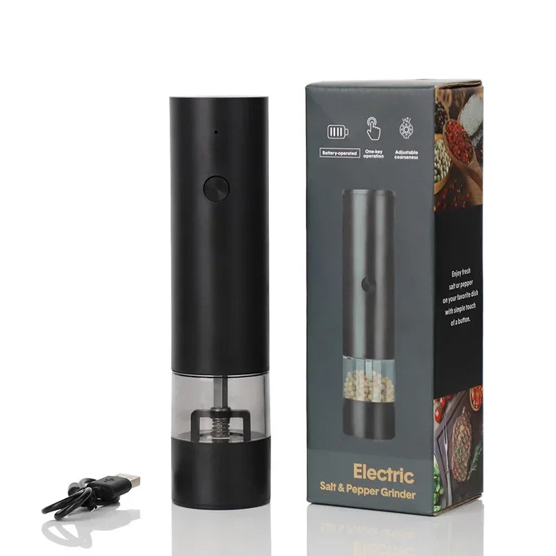 USB Rechargeable Electric Salt and Pepper Grinder Adjustable Coarseness Large Capacity Auto Spices Grinders Kitchen Cooking Tool - TechSmartX