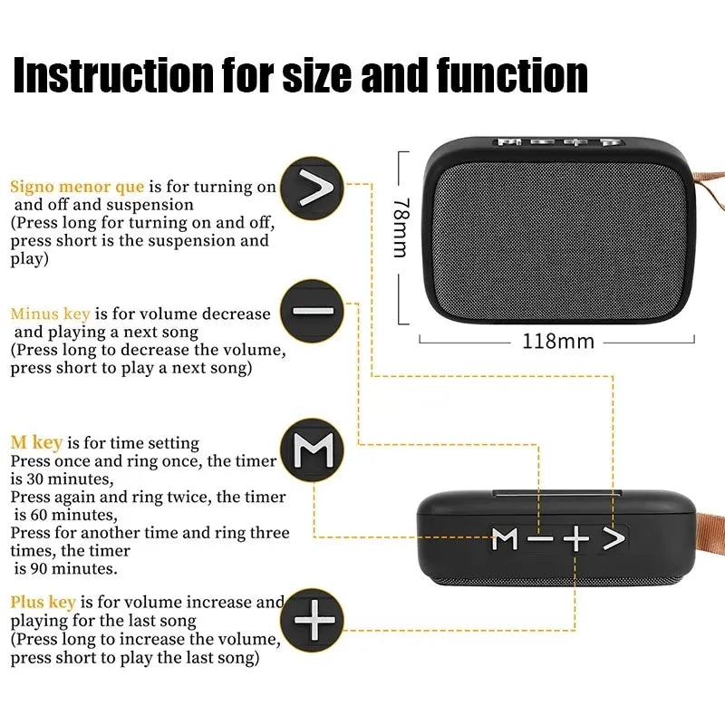Portable Speakers Outdoor Bluetooth 5.0 Mini Oxford Loudspeaker Wireless Column 3D Stereo Music Player Surround Hifi sound Box - TechSmartX