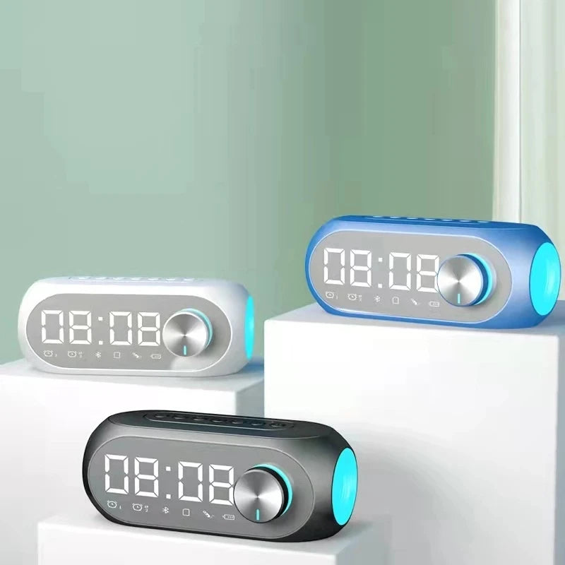 Alarm Clock Radio FM Bluetooth Speaker Portable Subwoofer Caixa De Som Sound Box Music Wireless Mini Woofers Bocina Lamp Column - TechSmartX