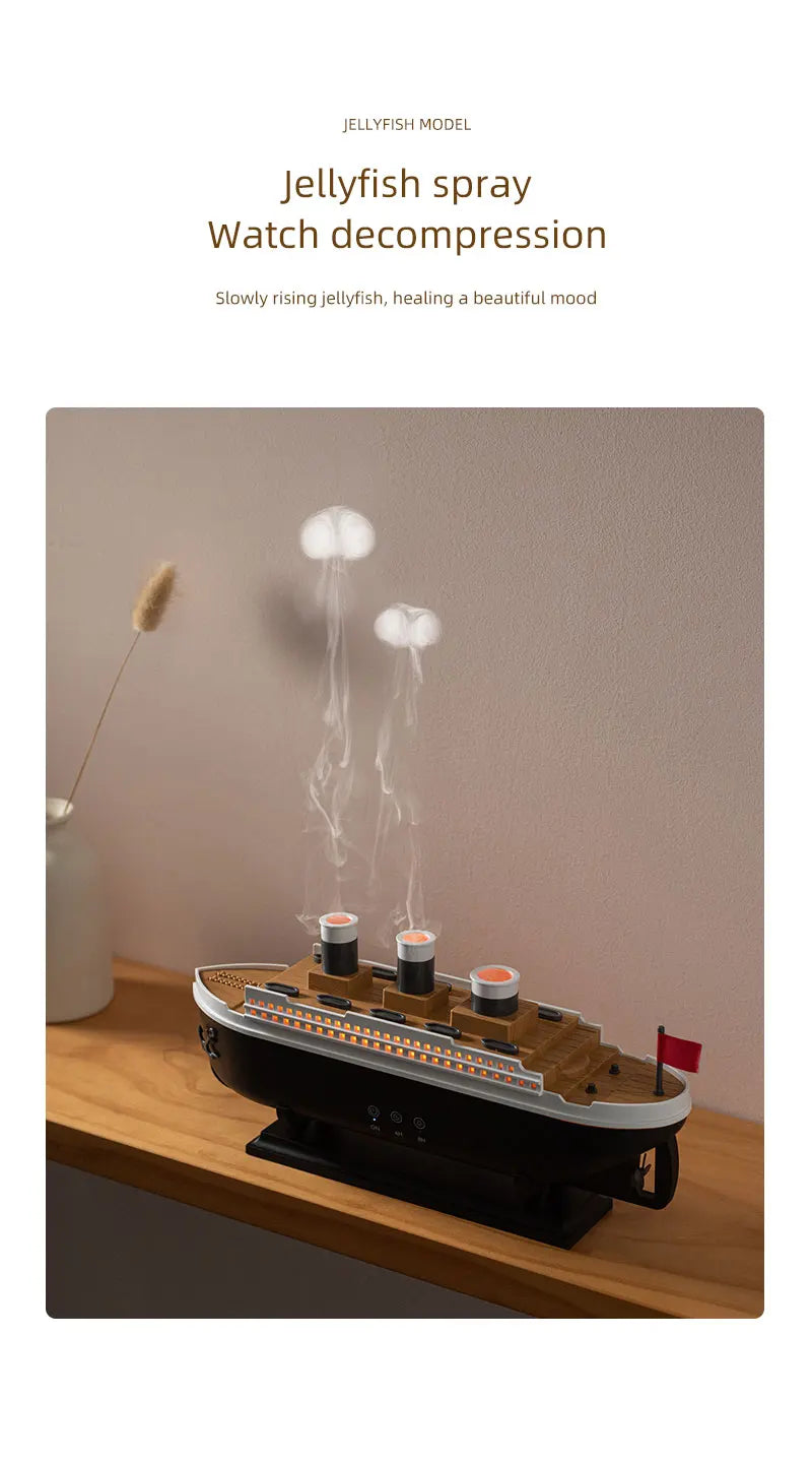 Retro Ship Air Humidifier Ultrasonic Aromatherapy Diffusers Mist Maker Fragrance Essential Oil Aroma Difusor Remote control - TechSmartX