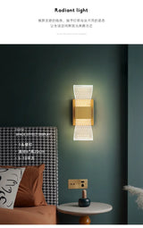 Acrylic Aluminum Wall Bedside Lamp Warm Light Lustre Modern Fashion Nordic Simple Home Living Dining Room Decor - TechSmartX