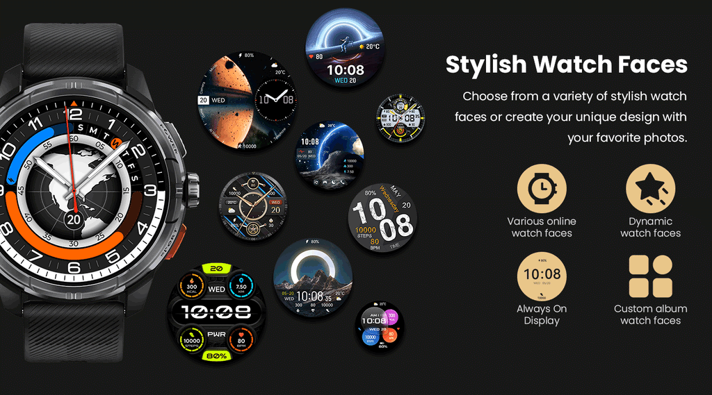 HAYLOU Solar Ultra GPS Smartwatch 1.6” AMOLED Display 5ATM Waterproof Built-in GPS Bluetooth Phone Calls Sports Smart Watch - TechSmartX