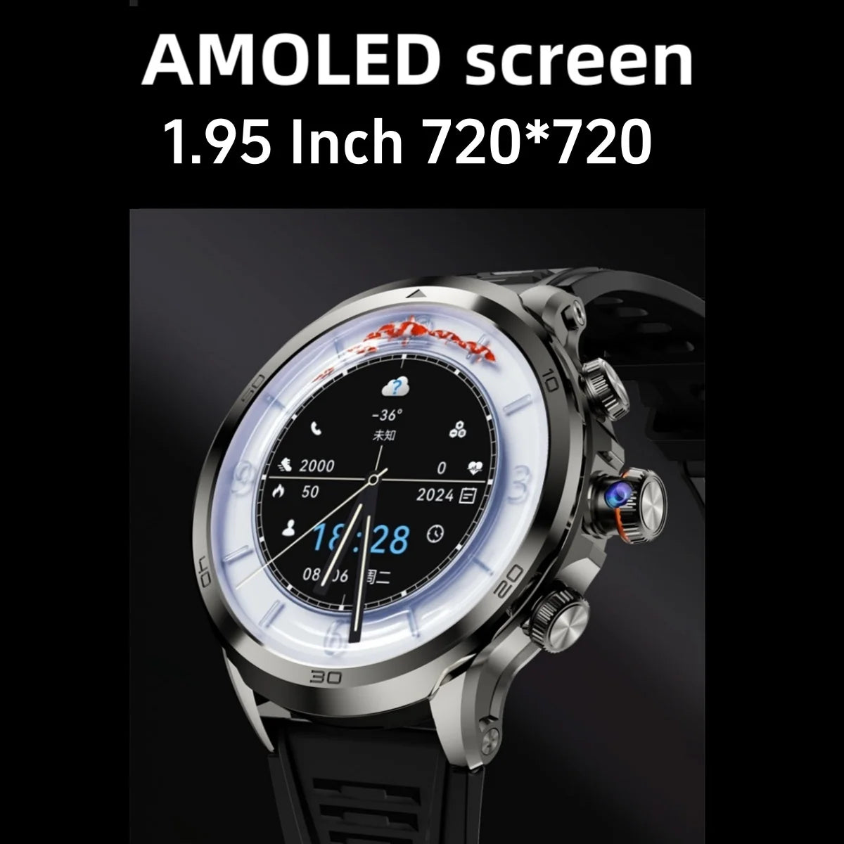 Original H19 Smart Watch Android 10.0 Smartwatch With 190° Rotary Camera GPS WIFI 1.95inch Larger Amoled Screen 256GB Storage - TechSmartX