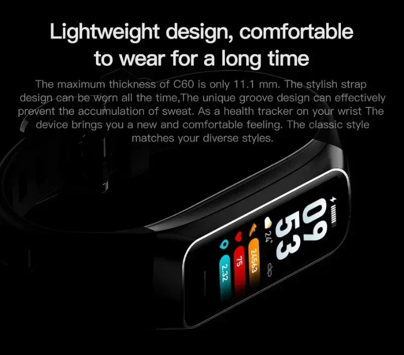 Amoled Color Screen Smart Watch Men Smart Band Heart Rate Blood Oxygen Smartwartch Women Smart Bracelet Sports Fitness Tracker - TechSmartX