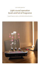 Retro Ship Air Humidifier Ultrasonic Aromatherapy Diffusers Mist Maker Fragrance Essential Oil Aroma Difusor Remote control - TechSmartX