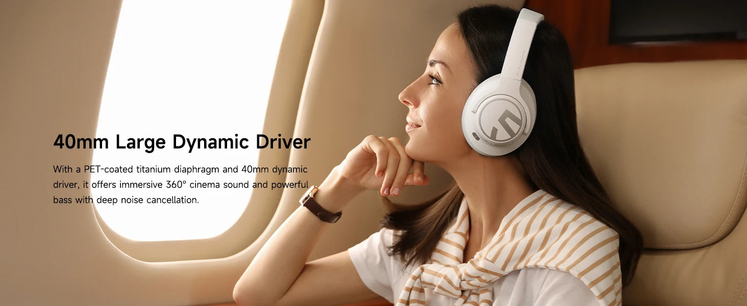 SoundPEATS Space Headphones Bluetooth 5.3 Hybrid Active Noise Cancelling Wireless Headphone,123H Play,Mic,Multipoint Connection - TechSmartX