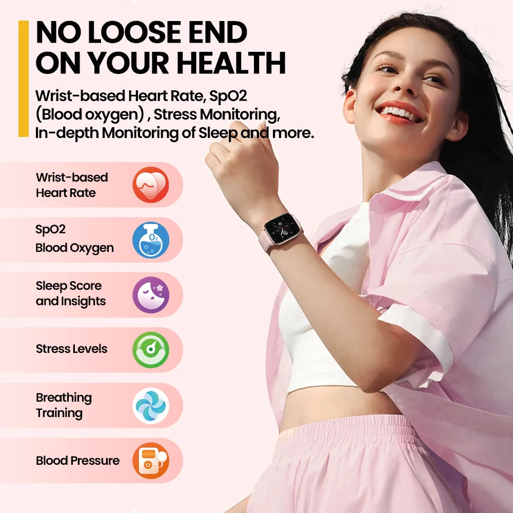 New Zeblaze GTS 3 Voice Calling Smart Watch Ultra-big 2.03'' HD Screen 24H Health Monitor 100+ Sports Modes 200+ Watch Faces - TechSmartX