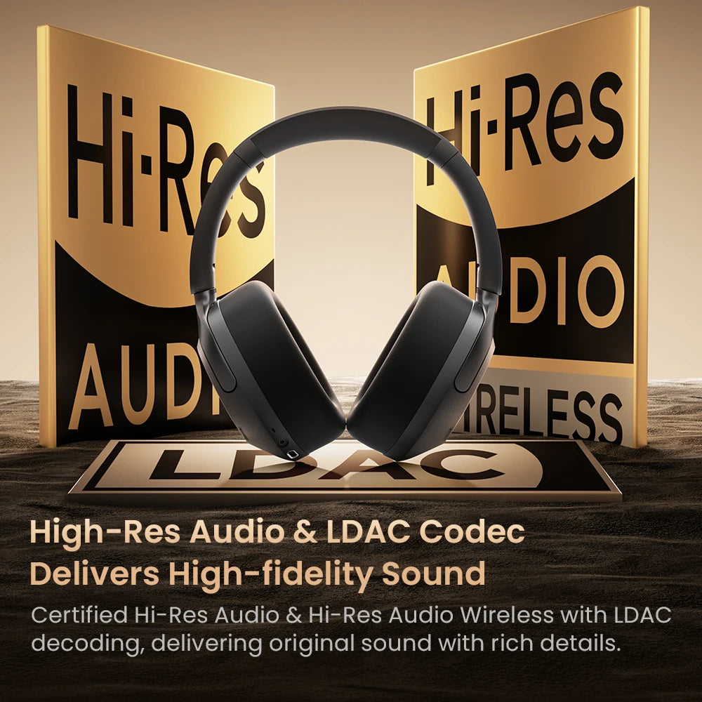 HAYLOU S40 ANC Wireless Headphone 50dB Noise Canceling Hi-Res 3D Spatial Audio Earphone with LDAC Bluetooth 6.0 Over Ear Headset - TechSmartX