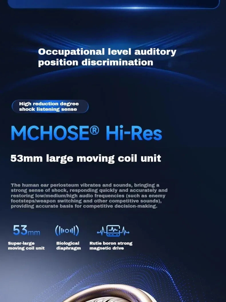 Original MCHOSE V9 PRO Music Esports Gaming Headphones 3-mode Wireless Noise Reduction Mic Customized Head-mounted - TechSmartX