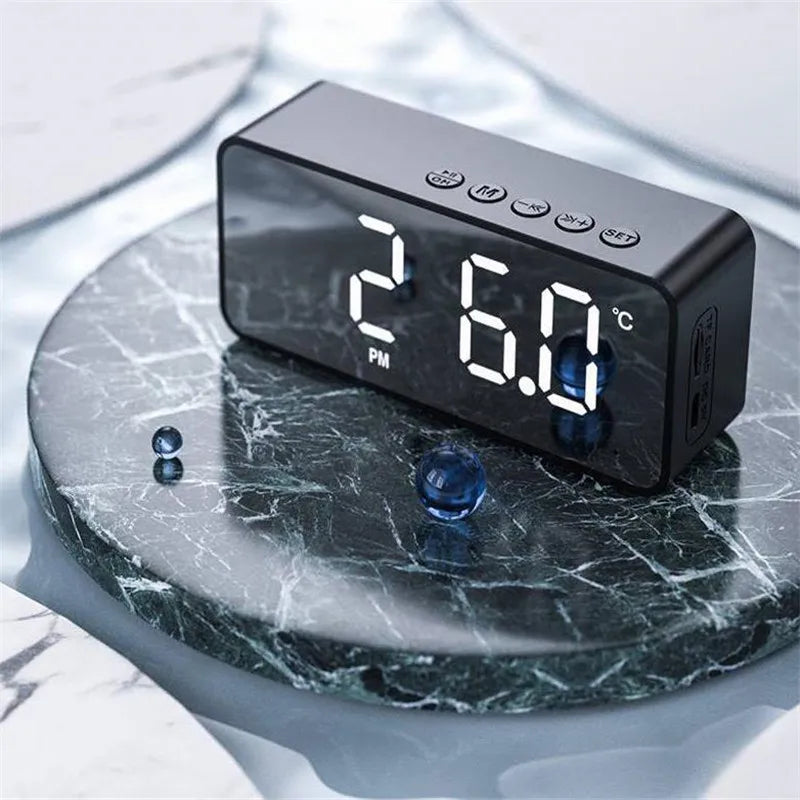 Wireless Bluetooth Speaker Small Mini Alarm Clock Portable Cannon Mini Voice Broadcast the Card Instert Vehicular Audio System W - TechSmartX