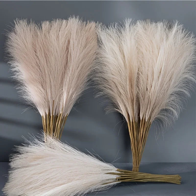 10pcs Faux Pampas Grass, Pampas Grass For Floor Vase, Pampas Grass Decor Tall For Vase Fillers, Boho Rustic Farmhouse Home Decor - TechSmartX