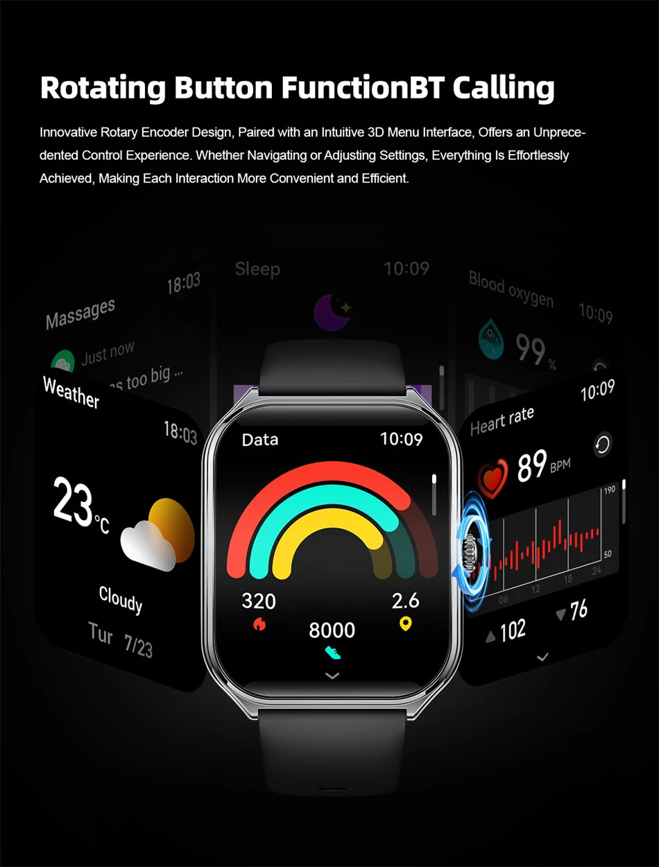 2025 New 7.5MM Ultra Thin Smart Watch Men 1.96"AMOLED Screen Always Show Time Heart Rate Sport Waterproof BT Call Smartwatch - TechSmartX