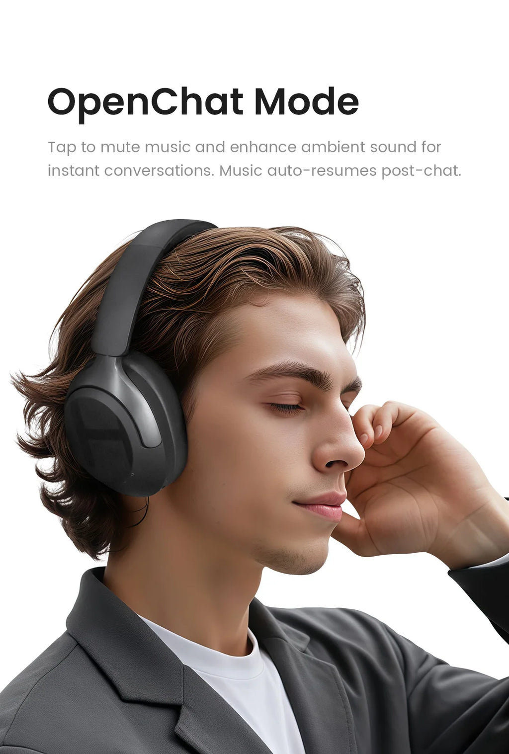 HAYLOU S40 ANC Wireless Headphone 50dB Noise Canceling Hi-Res 3D Spatial Audio Earphone with LDAC Bluetooth 6.0 Over Ear Headset - TechSmartX