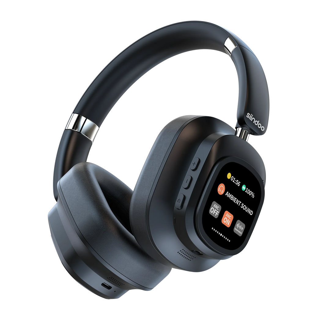Siindoo NEWEST ANC930Plus Hybrid ANC Wireless Headphone, With Multi Magnetic Touch Control LED Screen AND APP Download 1GB MP3 - TechSmartX