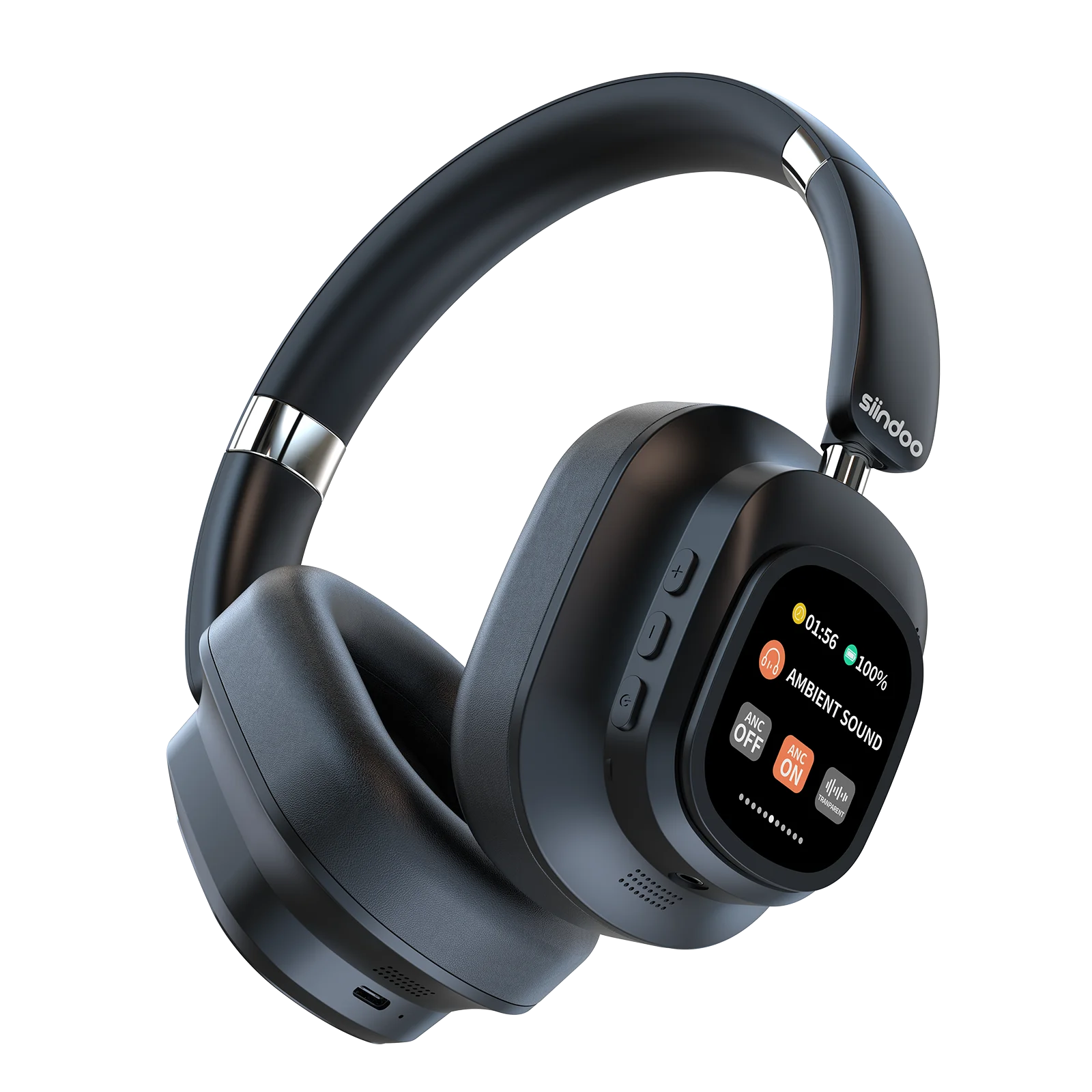 Siindoo NEWEST ANC930Plus Hybrid ANC Wireless Headphone, With Multi Magnetic Touch Control LED Screen AND APP Download 1GB MP3 - TechSmartX