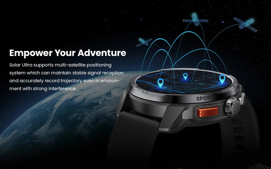 HAYLOU Solar Ultra GPS Smartwatch 1.6” AMOLED Display 5ATM Waterproof Built-in GPS Bluetooth Phone Calls Sports Smart Watch - TechSmartX