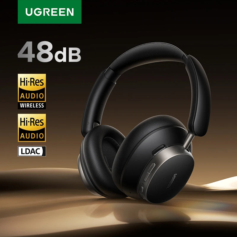 UGREEN Studio Pro 48dB ANC Wireless Headphones Over Ear Bluetooth Earphones Active Noise Cancellation Hi-Res LDAC 120h Playtime - TechSmartX