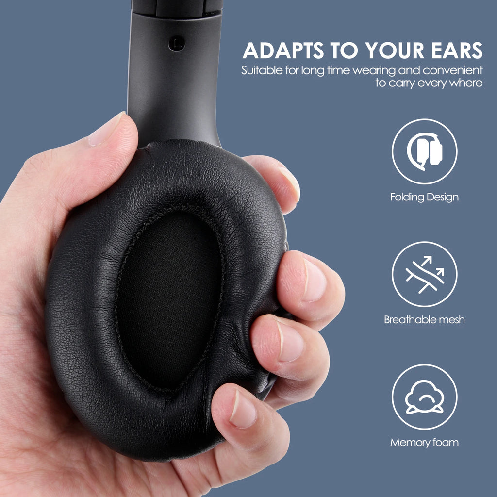 Siindoo JH-ANC923 Active Noise Cancelling Wireless Headset Foldable Over-Ear Bluetooth Headphones With Mic HiFi Stereo Deep Bass - TechSmartX