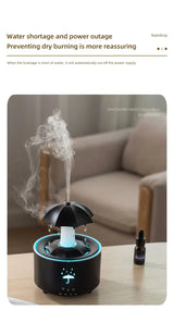 Rainbow Raindrop Aromatherapy Machine Rotating Water Drop Humidifier 7-Color Lamp Creative Umbrella Essential Oil Diffuser - TechSmartX