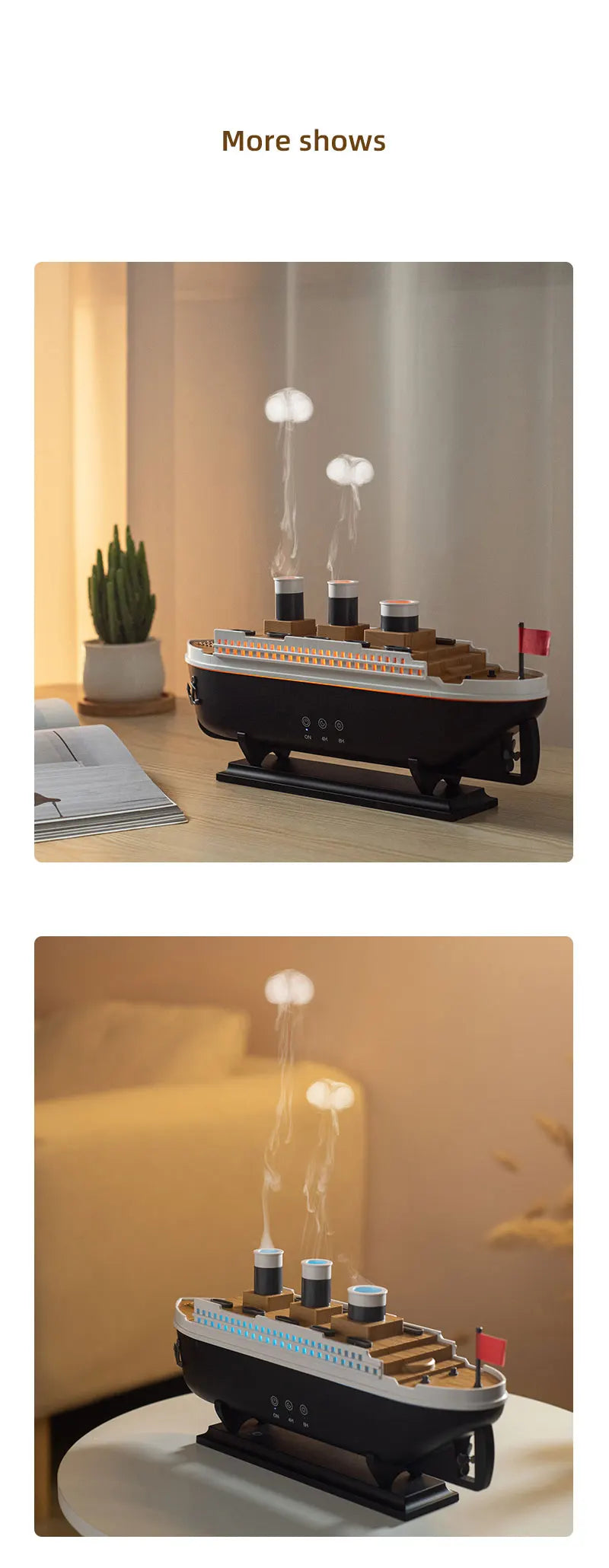 Retro Ship Air Humidifier Ultrasonic Aromatherapy Diffusers Mist Maker Fragrance Essential Oil Aroma Difusor Remote control - TechSmartX