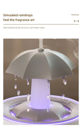 Rainbow Raindrop Aromatherapy Machine Rotating Water Drop Humidifier 7-Color Lamp Creative Umbrella Essential Oil Diffuser - TechSmartX