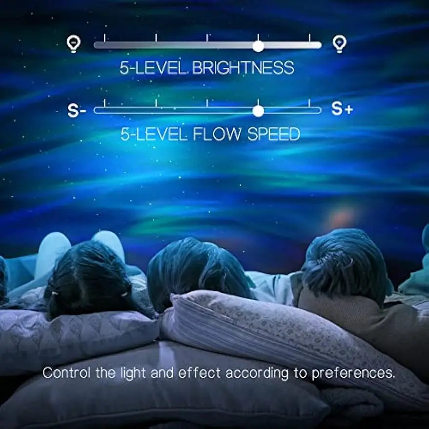 Galaxy Aurora Projector with 33 Light Effects, Bluetooth Speaker, White Noise for Bedroom Decor and Relaxation - TechSmartX