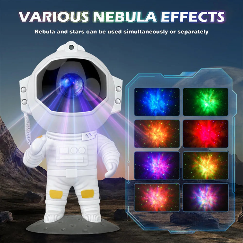 Astronaut Galaxy Starry Sky Projector Night Light Remote Control Rocket Nebula Projection Lamps For Bedroom Christmas Kids Gift - TechSmartX