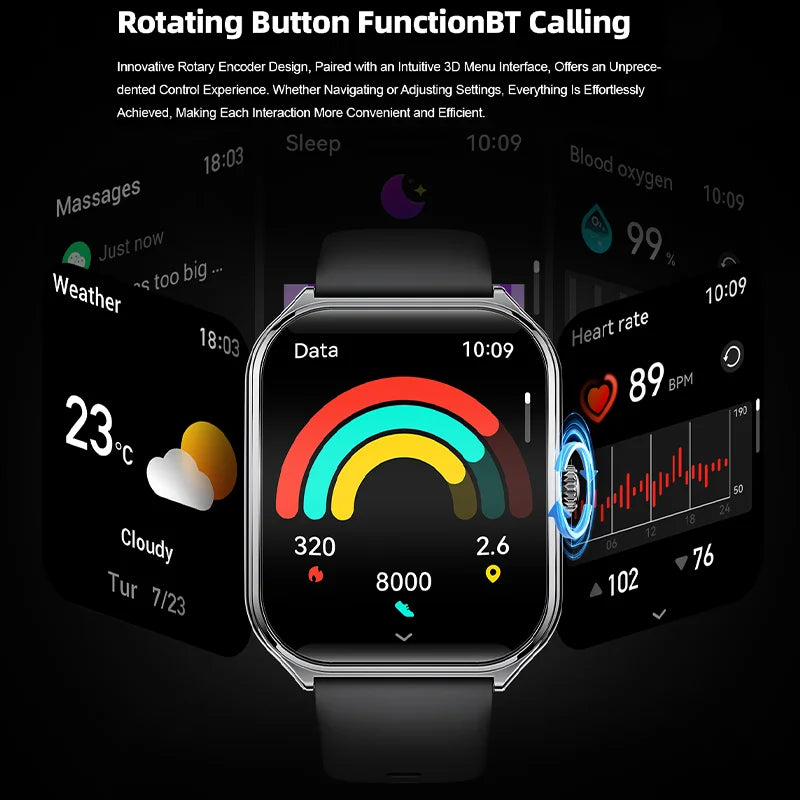 2025 New 7.5MM Ultra Thin Smart Watch Men 1.96"AMOLED Screen Always Show Time Heart Rate Sport Waterproof BT Call Smartwatch - TechSmartX