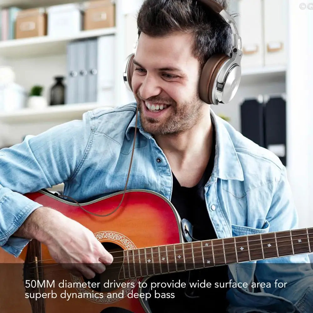 Oneodio Pro 30 Professional Studio DJ Headphones With Microphone Over Ear Wired Earphones HiFi Monitors Foldable Gaming Headset - TechSmartX