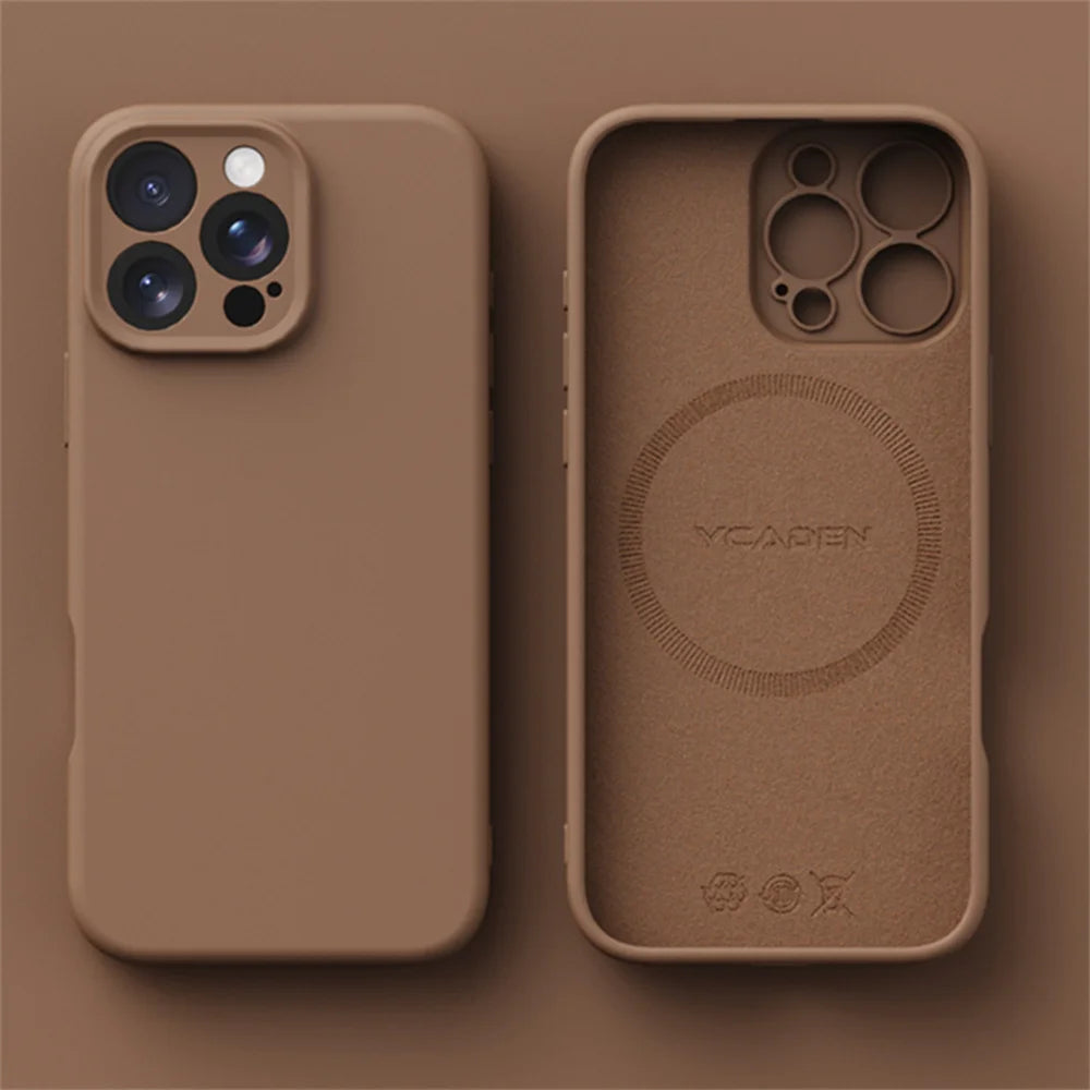 Luxury Liquid Silicone For Magsafe Case For iPhone 17 Air 16 Plus 15 14 13 12 Pro Max 17Pro Wireless Charging Skin Smooth Cover