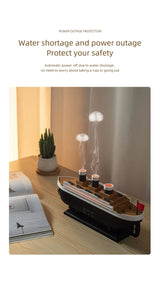 Retro Ship Air Humidifier Ultrasonic Aromatherapy Diffusers Mist Maker Fragrance Essential Oil Aroma Difusor Remote control - TechSmartX