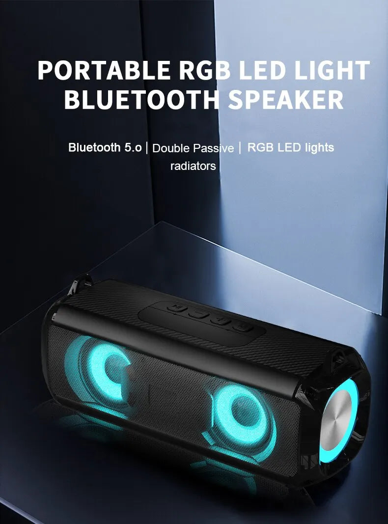 Popular Rockmia RGB LED Lights Speaker EBS-045 BT 5.0 Portable Wireless Bluetooth Music Player Micrphone Built TF Card Support - TechSmartX