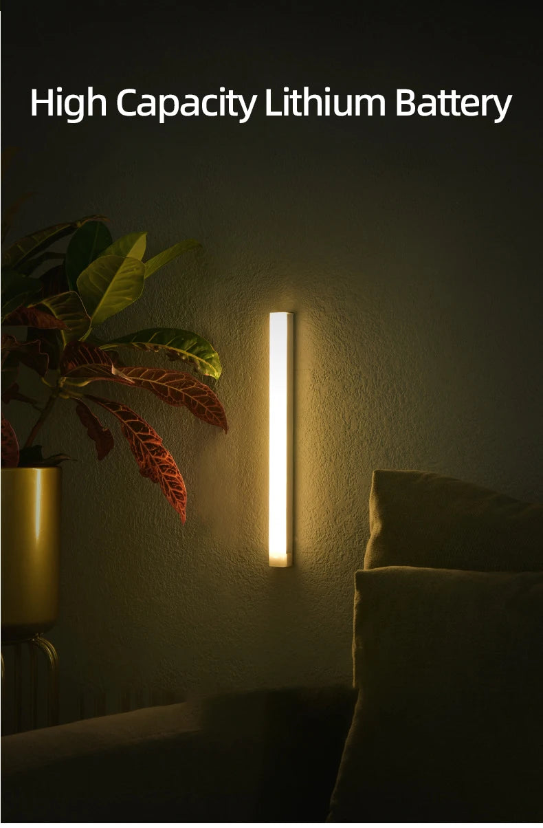 Motion Sensor Lamp Night Light Wireless LED USB Type C Rechargeable Lamp for Kitchen Cabinet Bedroom Wardrobe Staircase Lighting - TechSmartX