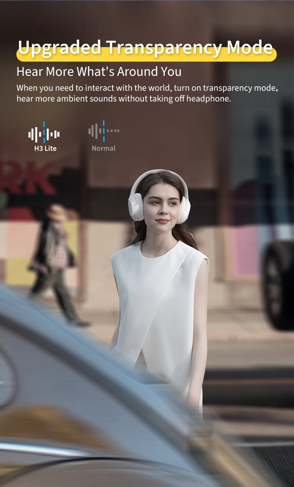 QCY H3 Lite ANC Wireless/Wired Headphones Bluetooth 5.3 Foldable Over Ear Headset HIFI Sound 60H Playtime Earphones Dual Connect - TechSmartX