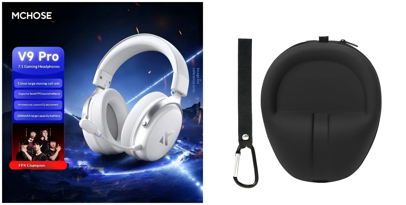 MCHOSE V9 Pro Gaming Headset, Over-Ear Quad-Mode Wireless Bluetooth Headphones for PC with Microphone (Delta Style) - TechSmartX