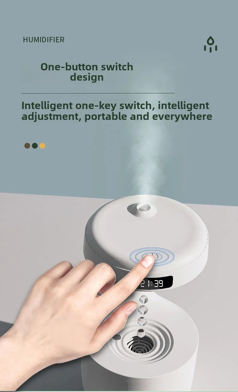 Anti-Gravity Humidifier New Ultrasonic Humidifier with Dual Power-Off Protection Large Capacity Air Humidifierw for Home/Office - TechSmartX