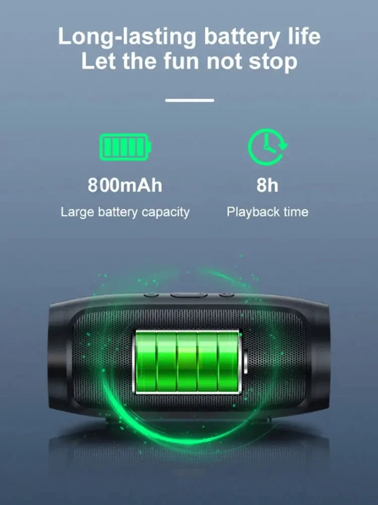 TF USB Bluetooth Speaker Dual Speaker Stereo Outdoor Tfusb Playback Fm Voice Broadcasting Portable Subwoofer Wireless Speaker - TechSmartX