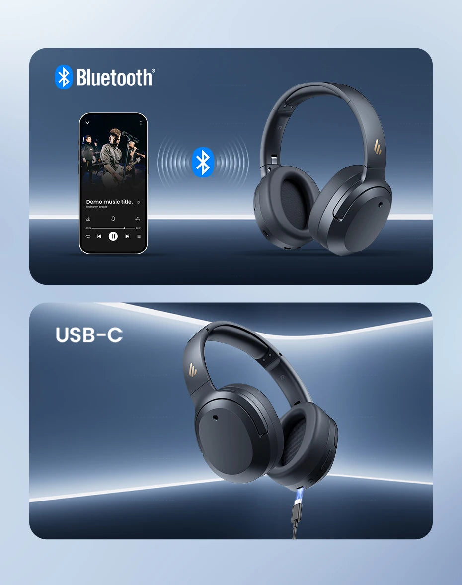 Edifier W820NB Plus(2025 Ver.) ANC Wireless Headphone Bluetooth 6.1 Over-ear Headset -49dB Noise Canelling Earphone Hi-Res Audio - TechSmartX