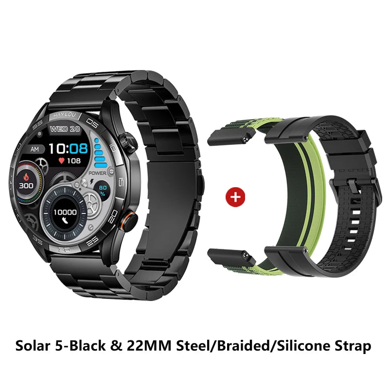 HAYLOU Solar 5 Voice Calling Smartwatch 1.58'' AMOLED Display 60Hz Smart Watch 24H Health Monitoring Sports Smartwatch for Men - TechSmartX