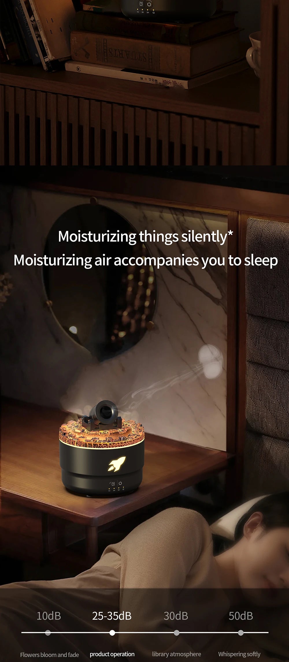 Creative Volcanic Crack Light Artillery Air Humidifier Aromatherapy Diffuser for Home Desktop Ring Spray Electric Aroma Diffuser - TechSmartX